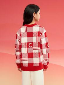 Balabala 2025 Fashionable Knitted Pullover Sweater For Young Girls - Red - View 4