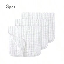 Paquete de 3/6 piezas de baberos planos suaves y absorbentes, resistentes a las babas, adecuados para niños y niñas, trapo de lavado