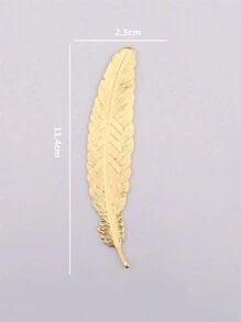 1 pieza Accesorio de fotografía con forma de hoja y pluma de metal, herramienta para exhibición de nail art