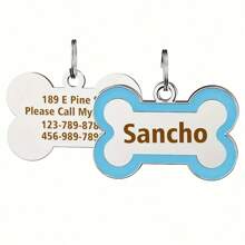 Collare in pelle personalizzato per cani con targhetta a forma di osso, con nome dell'animale domestico e numero di telefono inciso su entrambi i lati, decorazione in metallo con impronta anti-smarrimento, accessorio di moda per cani e gatti, regalo ideale per animali domestici piccoli e medi, ornamentale, inciso, in acciaio inossidabile, elegante, alla moda, colorato, vintage, carino, compatto, simpatico, personalizzato, unico, personalizzato, per anniversari, per compleanni