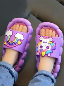 Sanrio 1 双 Hello Kitty 卡通马夏季儿童拖鞋，软底防滑浴室室内户外沙滩公主凉鞋，适合女童 - 紫色 - 查看 4