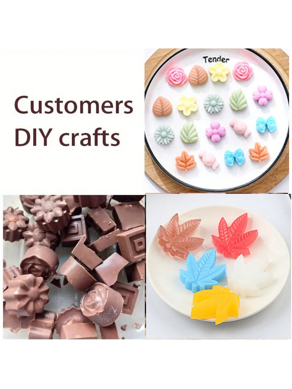 4 قطع/عبوة قوالب سيليكون على شكل زهرة، ورقة، وأورا...