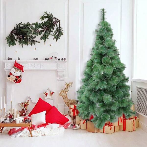 Árbol De Navidad Verde Del Copo De Nieve Los 210CM Con La Base Metálica