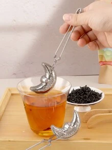 1個 ハート、ペンタグラム、貝殻、三日月型ハンドル付ステンレススチールティーストレーナー ティーインフューザー、ステンレススチールティーポットインフューザー、ハート型ティーストレーナー、貝殻型ティーストレーナー、ラマダン・カリーム要素、フラット/ライン ハンドル オプション、バレンタインデー、ラマダン、イースター、母の日、父の日、結婚式の季節、クリスマス、新学期に適しています - シルバー - チェックする 5