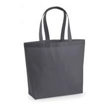 Westford Mill Premium Cotton Maxi Tote Bag (Graphite Grey) - 100% Cotton - Dark Grey - View 2