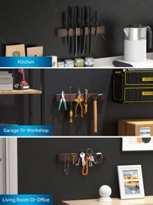 Set di 6 coltelli ACOQOOS con supporto magnetico per montare a parete, senza necessità di forare, include 5 coltelli e 1 striscia magnetica, regalo perfetto per la cucina di tutti i giorni, facile da usare