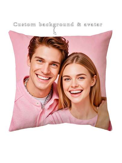 1 funda de almohada personalizada con foto de pareja/familia, funda de almohada con impresión de retrato personalizada de un solo lado, sin incluir la almohada. Regalo ideal para parejas, familias, Día de la Madre, Día del Padre, Acción de Gracias, Día del Maestro.