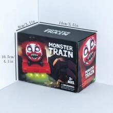 1 pieza Tren eléctrico, Tren monstruo, Tren miniatura de terror, Araña simulada, Araña monstruo, Ruedas omnidireccionales, Luces, Música, Regalo de Halloween, Regalo de Navidad, Vuelta a clases - Rojo - Ver 9