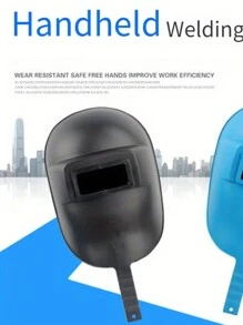1 Piece Welding Face Mask, Gas Shielded Welding Anti-Burn Face Held-Type Welder Professional Use, Welding Protective Labor Protection Anti-Falling Lightweight Mask - Black - View 1