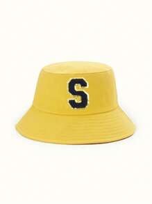 1 Pc Children's Bucket Hat, Stylish And Versatile, Suitable For Boys And Girls Spring And Summer Daily Outdoor Sun Ion Use. - Yellow - View 28