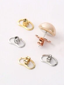 1 Pair Minimalist Copper Pig Nose Shape Ear Plugs, Fashion Auxiliary Ear Tunnels Prevent Ear Stretching, DIY Jewelry Accessories, Gift & Daily Use For Women - Pig Nose Ear Plug - View 2