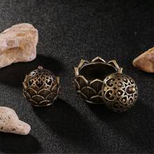 2 szt. Miniaturowe kadzielnice Lotus - stop cynku i miedzi, wykończenie mosiężne - idealne do wystroju domu i biura, studia jogi, kempingu, ogrodu, patio i romantycznych kolacji