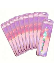 50个/套 Pholoumie 透明塑料自封袋，适用于珠宝包装、笔筒展示，加厚加长自封袋，休闲风格，DIY串珠和珠宝工艺用品 - 彩色 - 查看 3