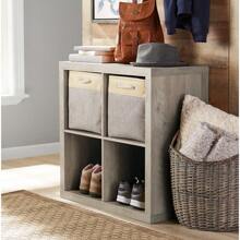 Better Homes & Gardens 4-Cube Storage Organizer, White Texture - Grey - View 5