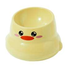 1pc Fashionable Duck Pattern Pet Bowl - High Foot Anti Slip - Protects Pet Neck Neck, Suitable For Cats And Dogs - Diagonal Opening For Convenient Cat/Dog Food Consumption, Making Cat Eating More Ritualistic, Pet Feeder - Cat Bowl/Dog Bowl