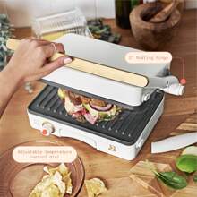 Beautiful 2-In-1 Panini Press & Grill, Sage Green By Barrymore - White - View 7