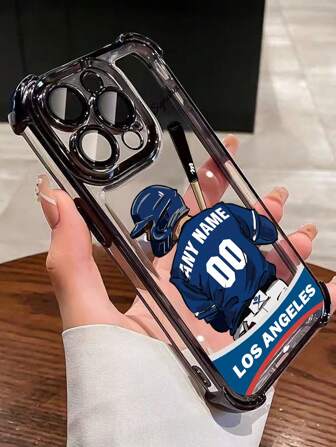 1pc Thick Electroplated Black TPU Bumper Case, Customized With Player's Signature And Number, Meets Customer Demands! Compatible With Apple 11/12/13/14/15/16/Pro Max/A13/A14/A15/A53/A54/A55/S23/S23 Ultra/S24/S24 Ultra, Galaxy, Redmi, OPPO, Honor, Infinix Smart 8, Moto G30