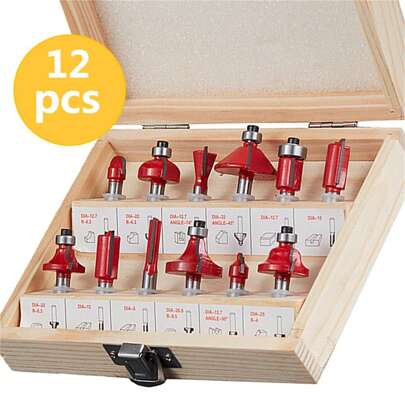 Jogo de Fresas Tupia Haste para Madeira Kit 12 Peças 6 MM