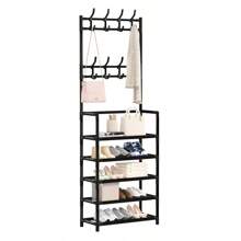 1 Giá treo đồ bằng sắt đen thời trang - Kết hợp giá treo áo khoác, kệ để giày và móc treo | Tiết kiệm không gian lưu trữ quần áo, mũ, túi xách và ô dù, đồ trang trí Giáng sinh cho gia đình - Nhiều màu - Xem 6