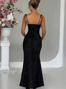 1件女士时尚性感简约休闲日常连衣裙 - 黑色 - 查看 2