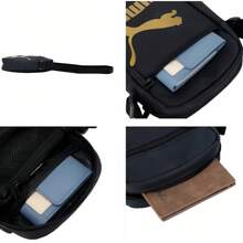 Puma 男女通用黑色情侣包迷你斜挎包运动包单肩包户外运动休闲包