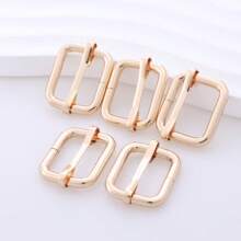 5pcs Metal Pin Buckle Tri-Glides Slider Adjuster Clasp Bag Strap Ring Buckles Belt Webbing Strap Hook DIY Purse Accessories - Gold - View 11