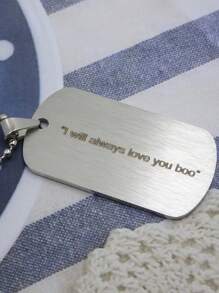 Personalized Text Necklace, Stainless Steel Black/Silver Dog Tag - Customized Text Carving Memory Heart/Round/Square Text Pendant Necklace, For Enthusiasts, Mother's Day Father's Day Silver Fashion, Autumn Fashion, Retro, Minimalist, Punk Customization, Personalized, Unique Ideal Gift For Boyfriend, Dad, Family, Friends, Son, Grandparents Anniversary, Valentine's Day, Birthday, Father's Day, Graduation Ceremony, Daily Wear, Dance Party