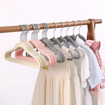 20pcs/10pcs/1pc Multi-Color Flocked Kids Hangers, Non-Slip Flocked Hanger, Swan Design Baby Clothes Rack, Space Saving Wardrobe Organizer Accessory Dress Pants Shoes Jeans Boots Skirt,Spring,Minimalist,Summer Topsstandard Hangers,Small Hangers,Hangers&Rackshangers,Organization And Storage,Closet Organization And Storageclothes Hanging Rack,Drying Rack For Clothesclothes Rack,Clothes Hanger,Clothing Rack