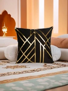 1pc Gold Foil Printed Holiday Decor, Soft Comfortable Gold Foil Printed Pillow Cover, Suitable For Sofa, Home Decor, Room Decor, Holiday Gift. Creates A Festive Atmosphere, Suitable For Birthday, Graduation And Other Occasions. - Multicolor - View 8