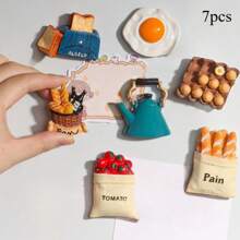 1pc/4pcs/5pcs/5pcs-Style 1/6pcs/7pcs/7pcs-Style 1/8pcs/8pcs-Style 1/9pcs/9pcs-Style 1/10pcs/10pcs-1/11pcs/12pcs/13pcs 3D Realistic Food Magnetic Stickers, Delicious Food Themed Stickers, Creative Fridge Magnets, Decorative Accents For Office, Kitchen, Whiteboard, Storage Cabinet, Dishwasher, Home Decor, Gifts For Friends And Family, Valentine's Day - 彩色 - 查看 43