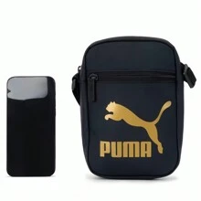Puma 男女通用黑色情侣包迷你斜挎包运动包单肩包户外运动休闲包