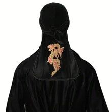 1 chiếc khăn Bandana đuôi dài nhung đính sequins dành cho cả nam và nữ, mũ cướp biển nhẹ thoáng khí có miếng vá thêu hình rồng, mũ trùm đầu Durag có thể điều chỉnh cho nhạc Hip Hop, khiêu vũ đường phố - nhiều màu - Xem 13