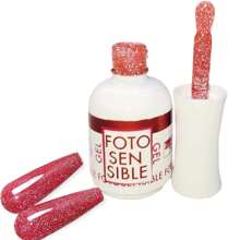 Gel Reflectivo Rojo Fantasy Nails, 15ml Gel Semipermanente de 3 Pasos - Rojo - Ver 2
