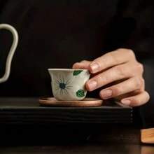 1 pièce Dessous de verre en alliage nuages antiques et porte-tasse avec image de la rivière Qingming, plateau de sous-tasse, accessoires de cérémonie du thé, décoration de table, meilleur cadeau - Doré - Voir 8