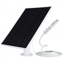 Home Solar Panel With Micro USB Charging Cable And USB-C Connector,Solar Panel, Supply Compatible With Outdoor Security Camera, 6W Continuously Charging - Black - View 9