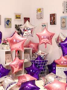 10pcs 18" Star Shaped Balloon, Holiday Celebration, Birthday Party, Wedding, Engagement, Valentine's Day, Anniversary Decoration - Multicolor - View 5