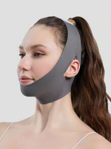 1pc Women V-Shaped Face Bandage, Breathable & Skin-Friendly, Soothes Facial Muscles, Yoga Assistance Elastic Band, Sleep Anti-Snoring Jaw-Tightening Band