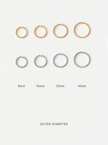 1pc 纯银 S925 鼻环，小巧轻便的穿孔饰品，优雅简约，鼻中隔软骨螺旋耳屏，金银两色，适合女性日常佩戴