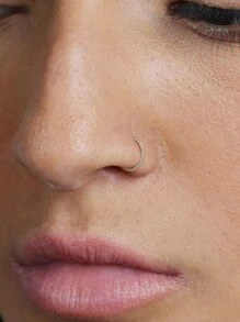 1pc 纯银 S925 鼻环，小巧轻便的穿孔饰品，优雅简约，鼻中隔软骨螺旋耳屏，金银两色，适合女性日常佩戴