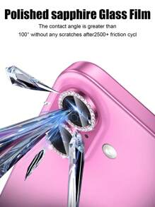 1 Set, Pink Rhinestone Camera Lens Protector Film Loved By Girls, Compatible With IPhone 16/15/14/13/12/11 Full Series, HD Clear Full Protection Lens Cover (Shipped According To Phone Model Camera Quantity) Gift For Birthday, Family, Friends Sparkling Crystal, Lens Protector, Phone Accessories