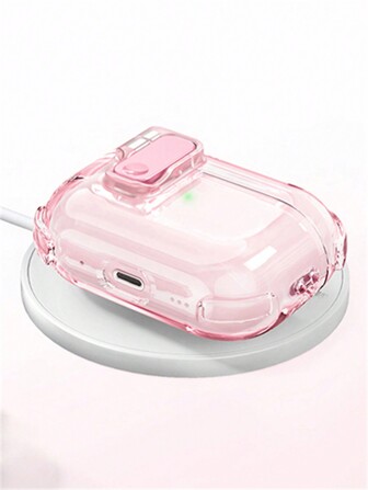 可爱防摔自动透明耳机保护套，兼容 1 2 3 4 代，兼容 Pro 2 Pro 3，带锁防丢保护套