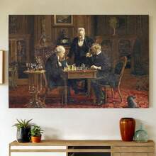 The Chess Players By Thomas Eakins - Canvas Print Wall Art Famous Painting Reproduction - Unframed - View 4