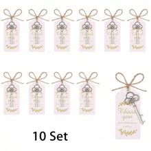 10 Sets Of Gift Sets For Key Bottle Openers, Including Thank-You Labels And Key Bottle Openers, Very Suitable Well As Small Gifts For Weddings, Birthdays, Parties, And Decorations