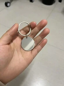 1 Personalized Stainless Steel Keychain - Custom Engraved, Silver, Perfect Anniversary Gift - Solid Color - View 4