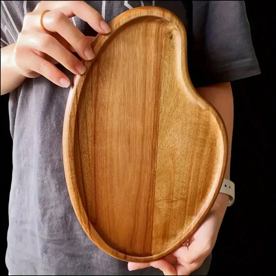 Plato, bandeja de madera, plato, bandeja de jabón y toalla, bandeja para frutas y alimentos, bandeja para taza de café, bandeja de servir de restaurante, bandeja para desayuno y cena, adecuada para uso familiar, de restaurante y de fiesta, bandeja de desayuno, bandeja multiusos, bandeja para tartas, bandeja para pan, ¡fácil de transportar!