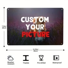 1pc Custom Metal Signs Personalized Sign Make Your Own Aluminum Sign Custom Photo Logo Sign For Bar Cafe Shop Business Workplace Office Home Wall Decor 12x8 Inch,Multi-Functional, Ornamental,Reusable,Exquisite,Stylish,High-Quality,Colorful,Modern,Custom,Personalized,Unique,Home Refresh,Customized Wall Stickers - Multicolor - View 3