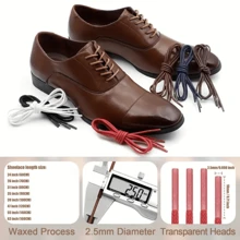 2 双厚圆形打蜡鞋带，男女通用替换鞋带 - 彩色 - 查看 3