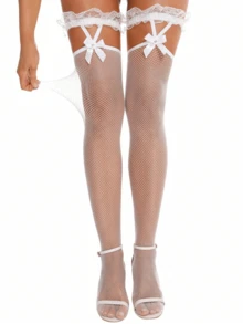 1pc Women's Black Lace Garter Belt With Fishnet Stockings Punk Sexy Suspender Belt Thigh Harness Band Breathable Sheer Over-The-Knee Stockings Slim Leg High Sock Holder Fashion Lace Lingerie Accessory Adjustable Comfortable For Cosplay Party Club Night Events Dance Parties Daily Wear Special Occasions - Multicolor - View 5