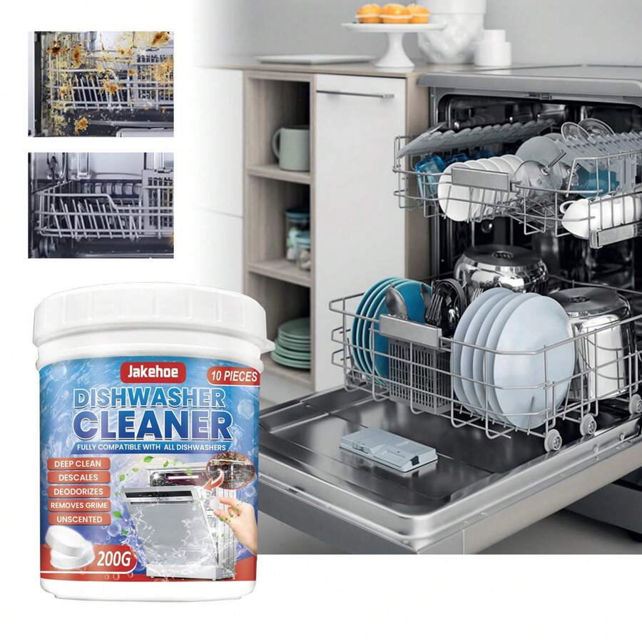 Jakehoe Dishwasher Cleaning Tablet Clean Water Grease Heavy Oil Cleaning Household Multi-Effect Cleaning Tablet - Multicolor - View 1
