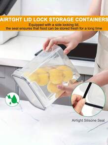 4/6/10/15/24/30/36/42pcs Food Storage Container With Lid, Transparent Food Can, Moisture-Proof Sealed Fresh-Keeping Box, Suitable For Grains, Rice, Pasta, Tea, Nuts And Coffee Beans, Plastic Food Storage Can, Household Kitchen Supplies - 黑與白 - 查看 9